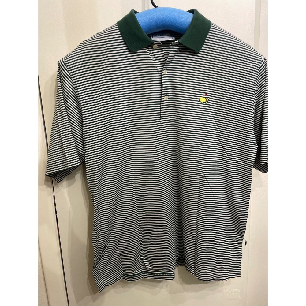 Augusta National Golf Shop Masters Polo Shirt Green White Stripe Mens Large L - Picture 2 of 6